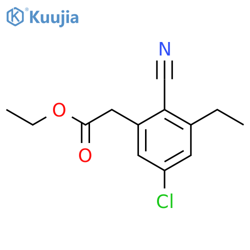 Ethyl 5-chloro-2-cyano-3-ethylphenylacetate structure