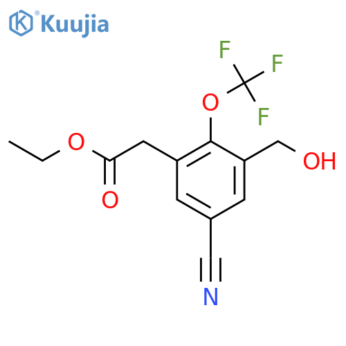 Ethyl 5-cyano-3-hydroxymethyl-2-(trifluoromethoxy)phenylacetate structure