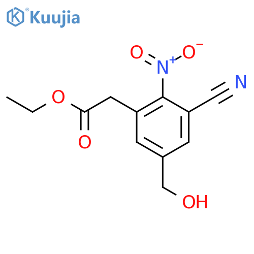 Ethyl 3-cyano-5-hydroxymethyl-2-nitrophenylacetate structure