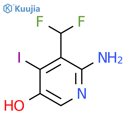 2-Amino-3-(difluoromethyl)-5-hydroxy-4-iodopyridine structure