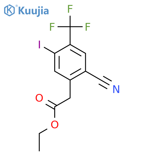 Ethyl 2-cyano-5-iodo-4-(trifluoromethyl)phenylacetate structure