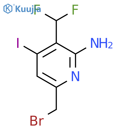 2-Amino-6-(bromomethyl)-3-(difluoromethyl)-4-iodopyridine structure