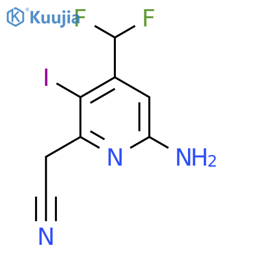6-Amino-4-(difluoromethyl)-3-iodopyridine-2-acetonitrile structure