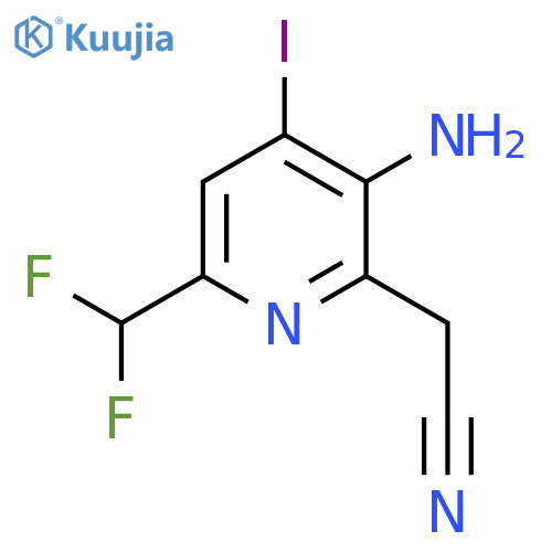 3-Amino-6-(difluoromethyl)-4-iodopyridine-2-acetonitrile structure