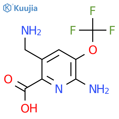 2-Amino-5-(aminomethyl)-3-(trifluoromethoxy)pyridine-6-carboxylic acid structure