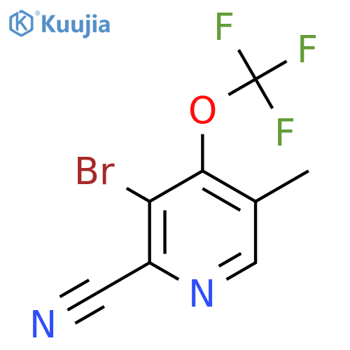 3-Bromo-2-cyano-5-methyl-4-(trifluoromethoxy)pyridine structure