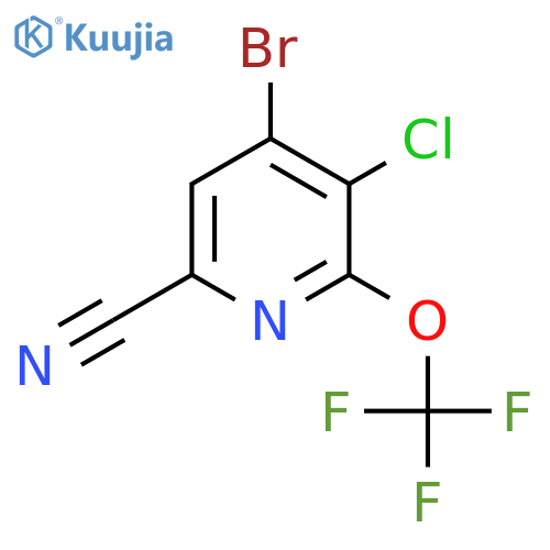 4-Bromo-3-chloro-6-cyano-2-(trifluoromethoxy)pyridine structure
