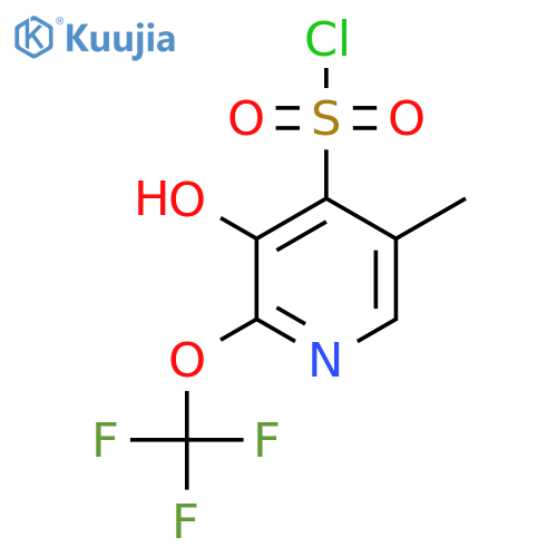 3-Hydroxy-5-methyl-2-(trifluoromethoxy)pyridine-4-sulfonyl chloride structure