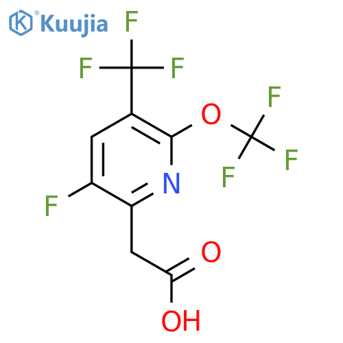 5-Fluoro-2-(trifluoromethoxy)-3-(trifluoromethyl)pyridine-6-acetic acid structure