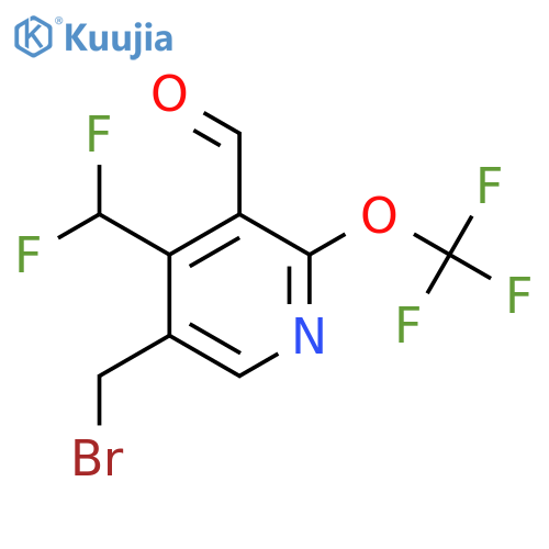 5-(Bromomethyl)-4-(difluoromethyl)-2-(trifluoromethoxy)pyridine-3-carboxaldehyde structure