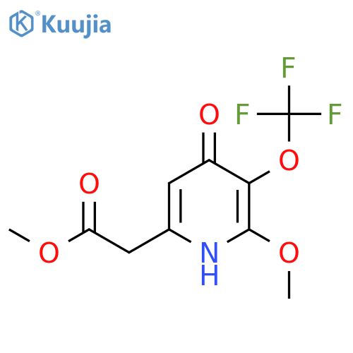 Methyl 4-hydroxy-2-methoxy-3-(trifluoromethoxy)pyridine-6-acetate structure