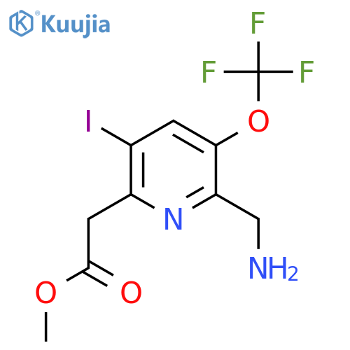Methyl 2-(aminomethyl)-5-iodo-3-(trifluoromethoxy)pyridine-6-acetate structure