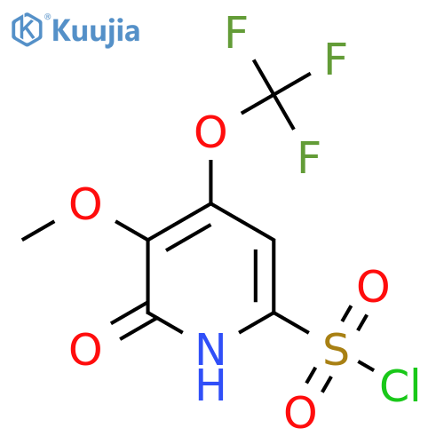 2-Hydroxy-3-methoxy-4-(trifluoromethoxy)pyridine-6-sulfonyl chloride structure