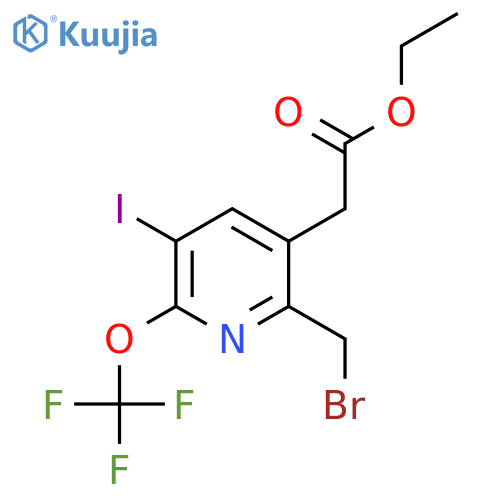 Ethyl 2-(bromomethyl)-5-iodo-6-(trifluoromethoxy)pyridine-3-acetate structure