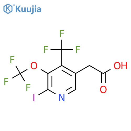 2-Iodo-3-(trifluoromethoxy)-4-(trifluoromethyl)pyridine-5-acetic acid structure