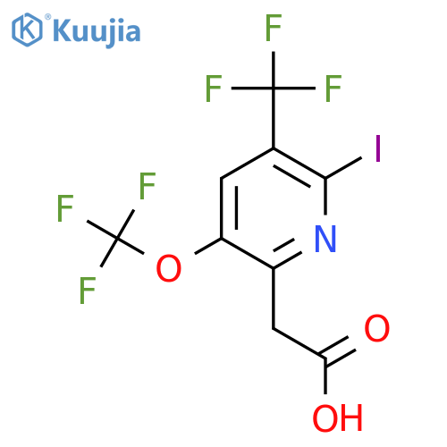 2-Iodo-5-(trifluoromethoxy)-3-(trifluoromethyl)pyridine-6-acetic acid structure