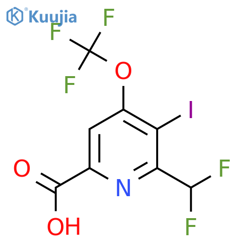 2-(Difluoromethyl)-3-iodo-4-(trifluoromethoxy)pyridine-6-carboxylic acid structure
