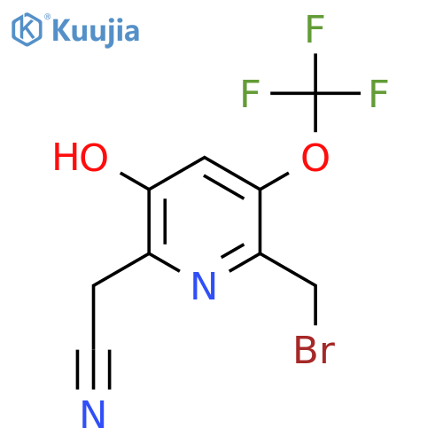 2-(Bromomethyl)-5-hydroxy-3-(trifluoromethoxy)pyridine-6-acetonitrile structure