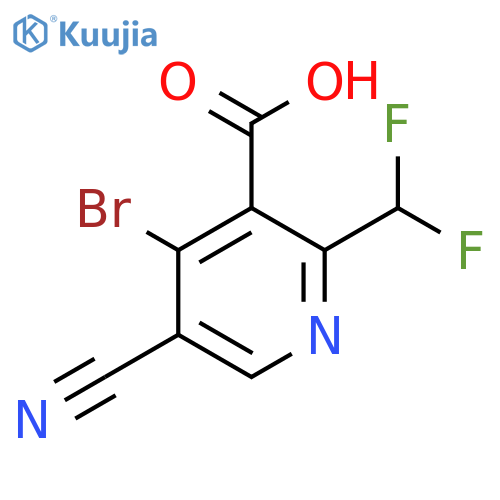 4-Bromo-5-cyano-2-(difluoromethyl)pyridine-3-carboxylic acid structure