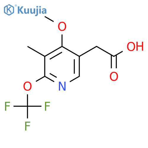 4-Methoxy-3-methyl-2-(trifluoromethoxy)pyridine-5-acetic acid structure