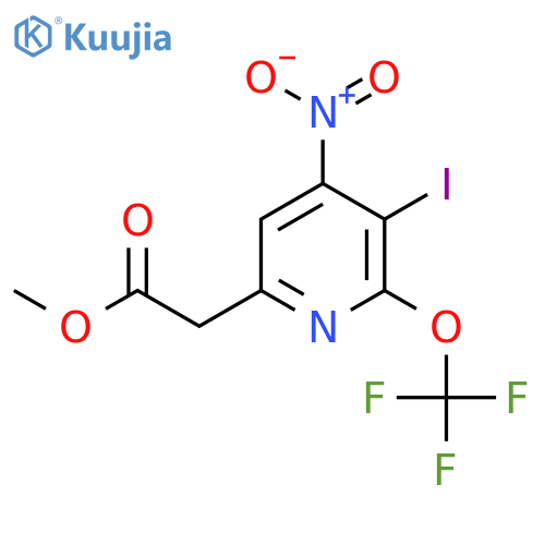 Methyl 3-iodo-4-nitro-2-(trifluoromethoxy)pyridine-6-acetate structure