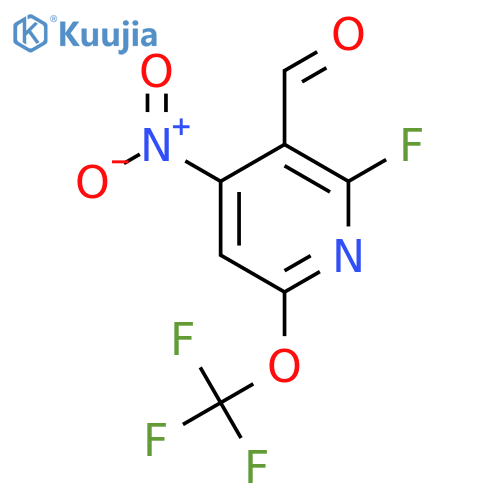 2-Fluoro-4-nitro-6-(trifluoromethoxy)pyridine-3-carboxaldehyde structure