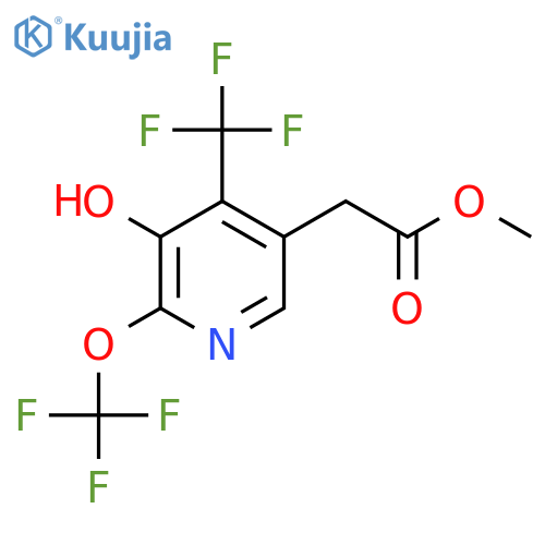 Methyl 3-hydroxy-2-(trifluoromethoxy)-4-(trifluoromethyl)pyridine-5-acetate structure