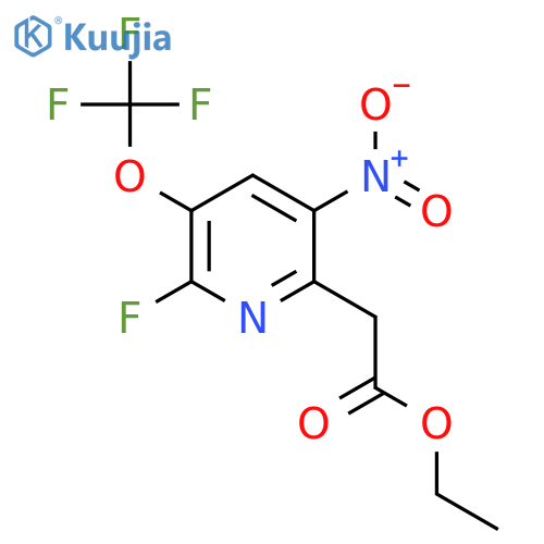 Ethyl 2-fluoro-5-nitro-3-(trifluoromethoxy)pyridine-6-acetate structure
