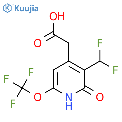 3-(Difluoromethyl)-2-hydroxy-6-(trifluoromethoxy)pyridine-4-acetic acid structure
