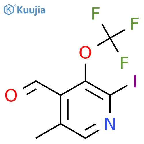 2-Iodo-5-methyl-3-(trifluoromethoxy)pyridine-4-carboxaldehyde structure