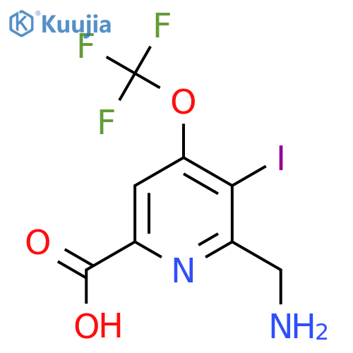 2-(Aminomethyl)-3-iodo-4-(trifluoromethoxy)pyridine-6-carboxylic acid structure