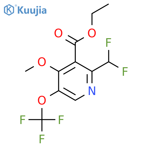 Ethyl 2-(difluoromethyl)-4-methoxy-5-(trifluoromethoxy)pyridine-3-carboxylate structure