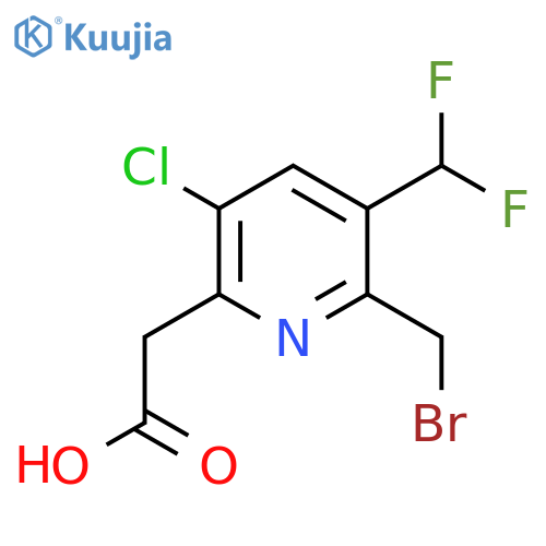 2-(Bromomethyl)-5-chloro-3-(difluoromethyl)pyridine-6-acetic acid structure