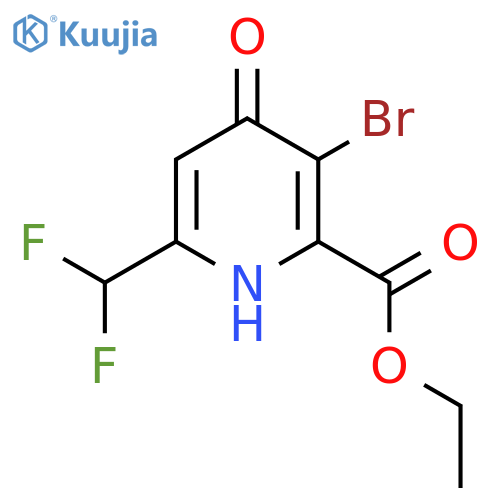 Ethyl 3-bromo-6-(difluoromethyl)-4-hydroxypyridine-2-carboxylate structure