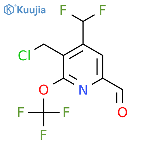 3-(Chloromethyl)-4-(difluoromethyl)-2-(trifluoromethoxy)pyridine-6-carboxaldehyde structure