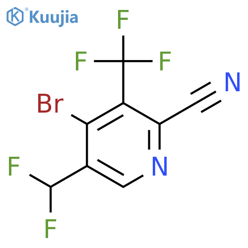 4-Bromo-2-cyano-5-(difluoromethyl)-3-(trifluoromethyl)pyridine structure