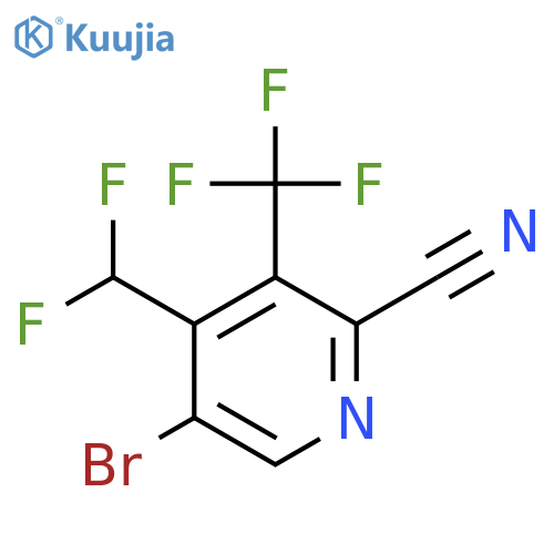 5-Bromo-2-cyano-4-(difluoromethyl)-3-(trifluoromethyl)pyridine structure