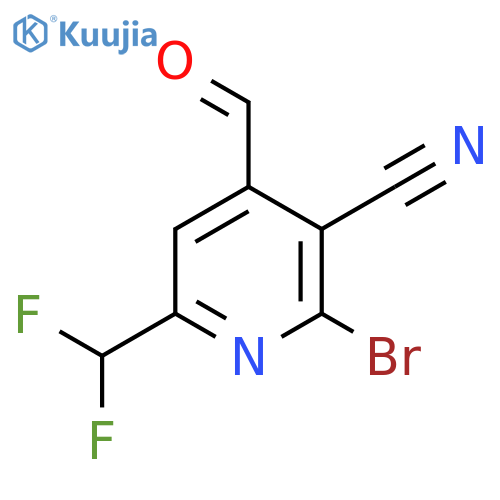 2-Bromo-3-cyano-6-(difluoromethyl)pyridine-4-carboxaldehyde structure