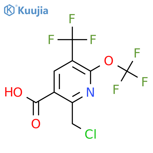 2-(Chloromethyl)-6-(trifluoromethoxy)-5-(trifluoromethyl)pyridine-3-carboxylic acid structure