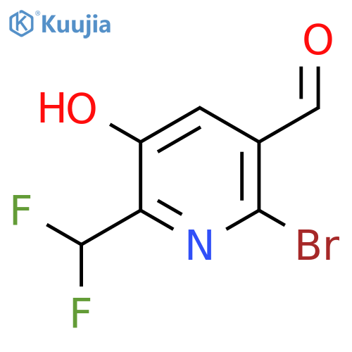 2-Bromo-6-(difluoromethyl)-5-hydroxypyridine-3-carboxaldehyde structure