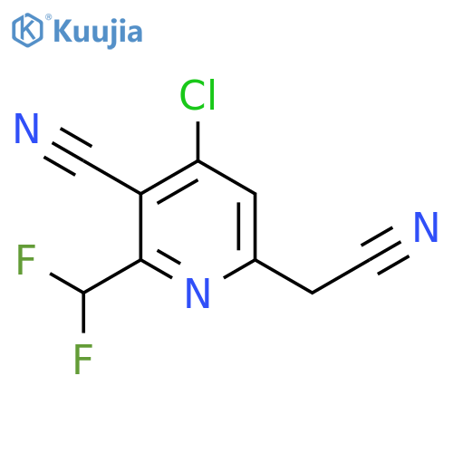 4-Chloro-3-cyano-2-(difluoromethyl)pyridine-6-acetonitrile structure