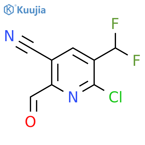 2-Chloro-5-cyano-3-(difluoromethyl)pyridine-6-carboxaldehyde structure