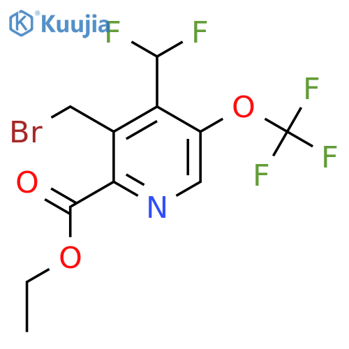 Ethyl 3-(bromomethyl)-4-(difluoromethyl)-5-(trifluoromethoxy)pyridine-2-carboxylate structure