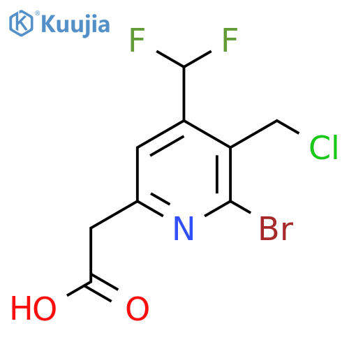 2-Bromo-3-(chloromethyl)-4-(difluoromethyl)pyridine-6-acetic acid structure