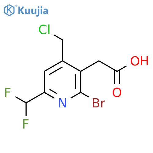 2-Bromo-4-(chloromethyl)-6-(difluoromethyl)pyridine-3-acetic acid structure