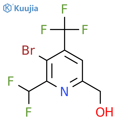 3-Bromo-2-(difluoromethyl)-4-(trifluoromethyl)pyridine-6-methanol structure