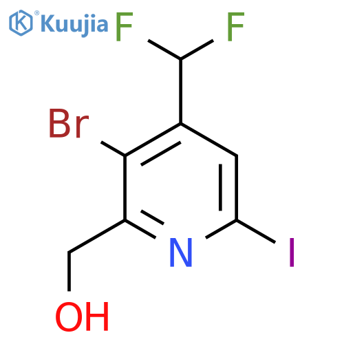 3-Bromo-4-(difluoromethyl)-6-iodopyridine-2-methanol structure
