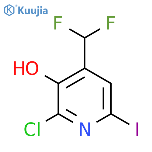 2-Chloro-4-(difluoromethyl)-3-hydroxy-6-iodopyridine structure