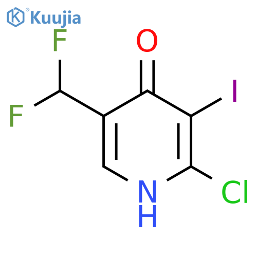 2-Chloro-5-(difluoromethyl)-4-hydroxy-3-iodopyridine structure