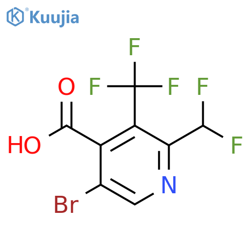 5-Bromo-2-(difluoromethyl)-3-(trifluoromethyl)pyridine-4-carboxylic acid structure